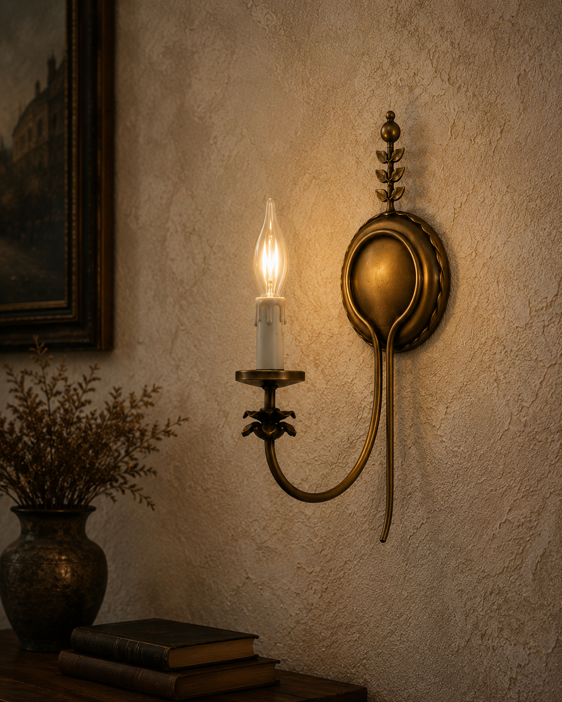 Heritage Brass Candle Wall Light
