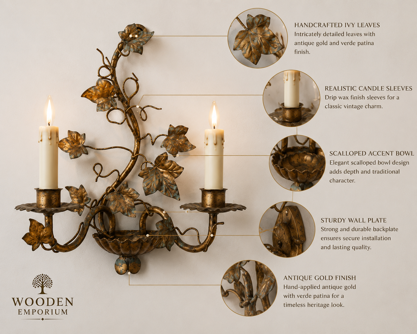 Verona Gold Patina Sconce