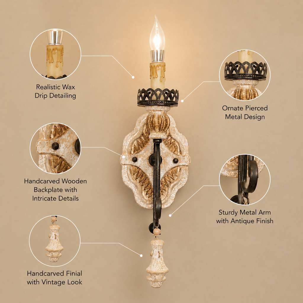 Old Manor wood Wall Lamp