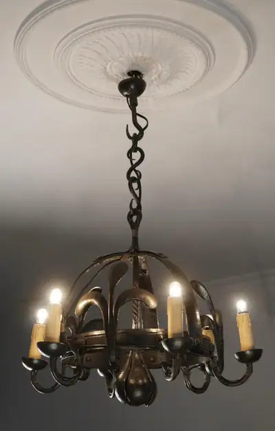Antique Wrought Iron Chandelier
