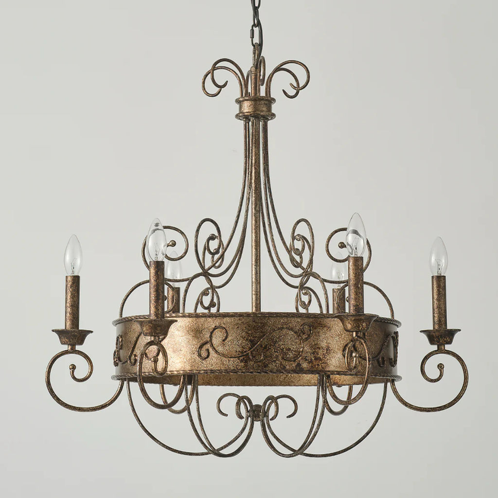 Franklin Rust Candlestick Chandelier