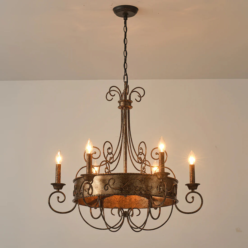 Franklin Rust Candlestick Chandelier
