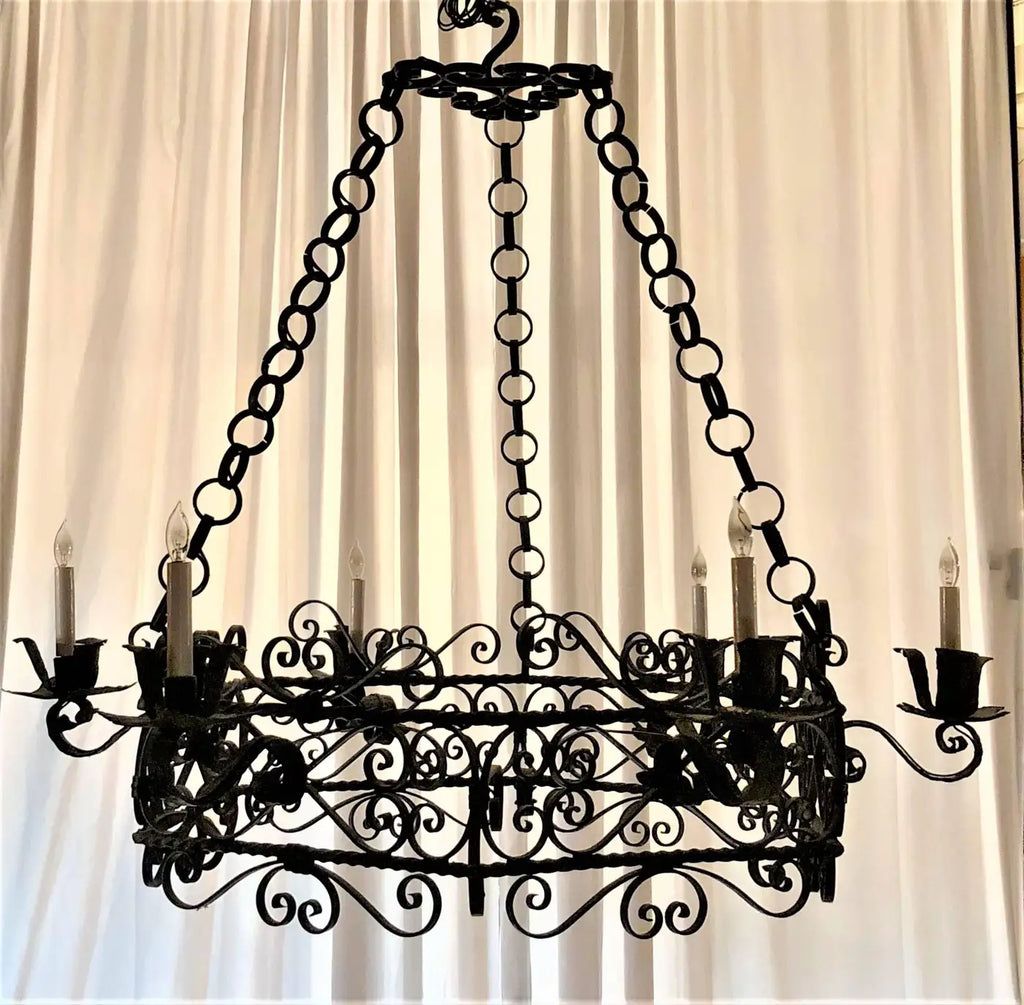 Antique French Wrought Iron Fixture