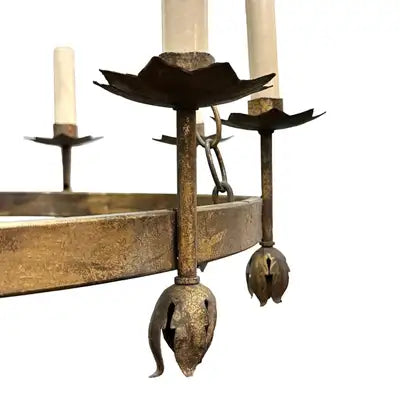 Vintage French Wrought Iron Chandelier