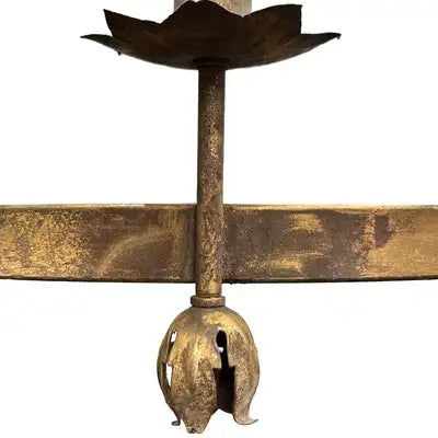 Vintage French Wrought Iron Chandelier