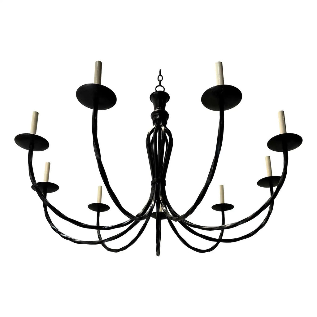 Vintage Italian Wrought Iron Chandelier.