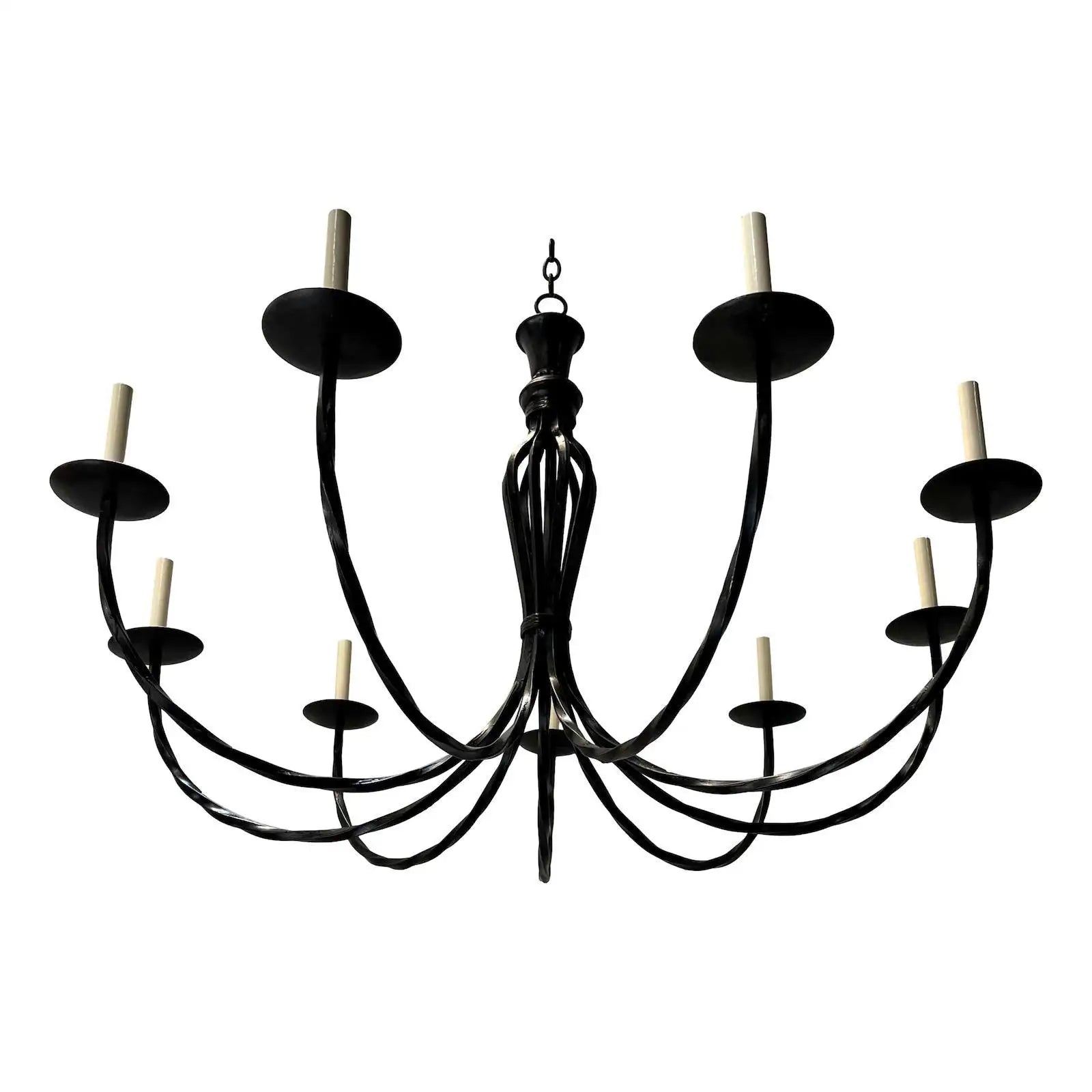 Vintage Italian Wrought Iron Chandelier.