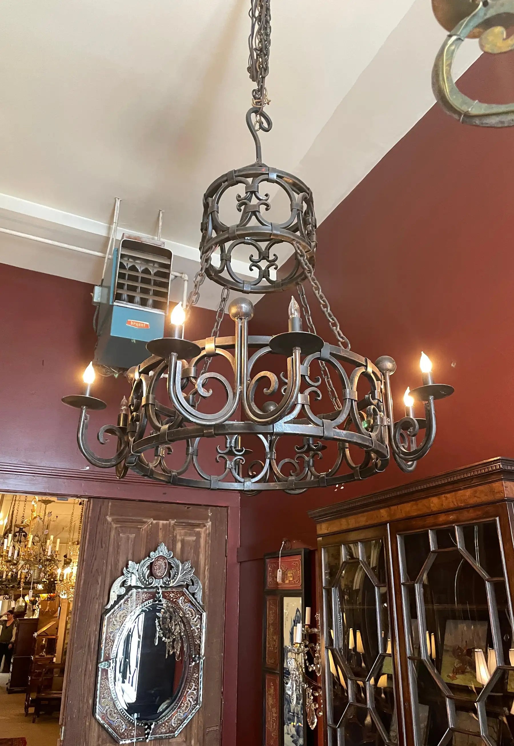 Hand-Made French Wrought Iron Chandelier