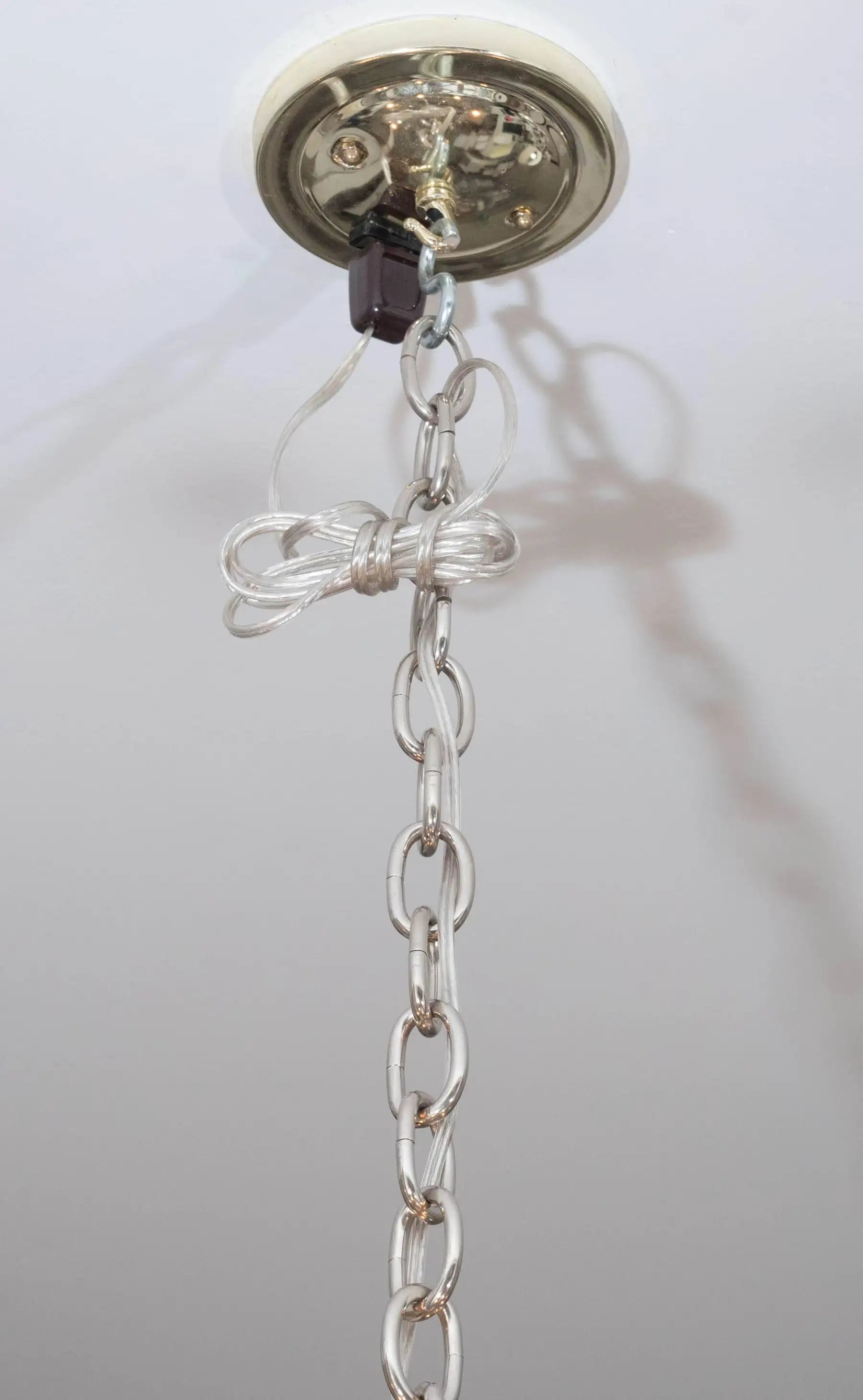 Silverplate Six-Light Chandelier Attributed to Sciolari