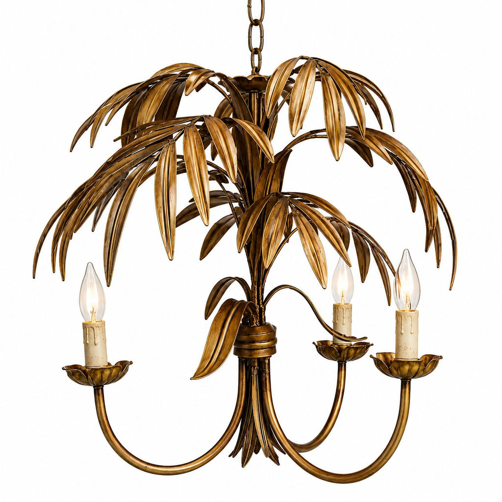 Golden Palm Leaf Chandelier