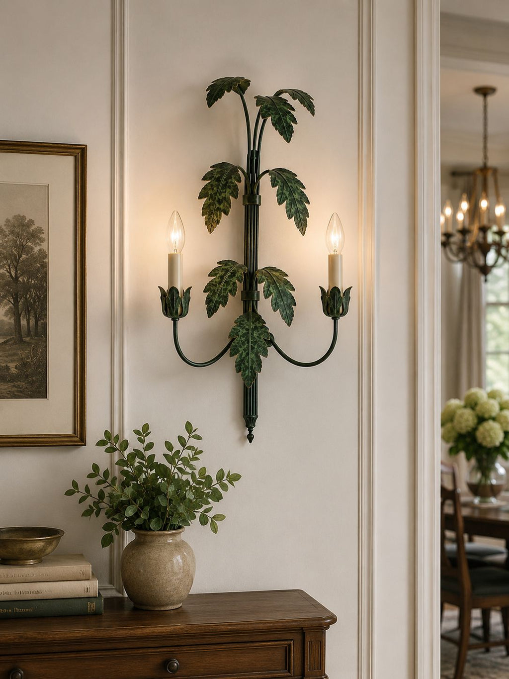 forest Tropical Palm Leaf Wall Sconce