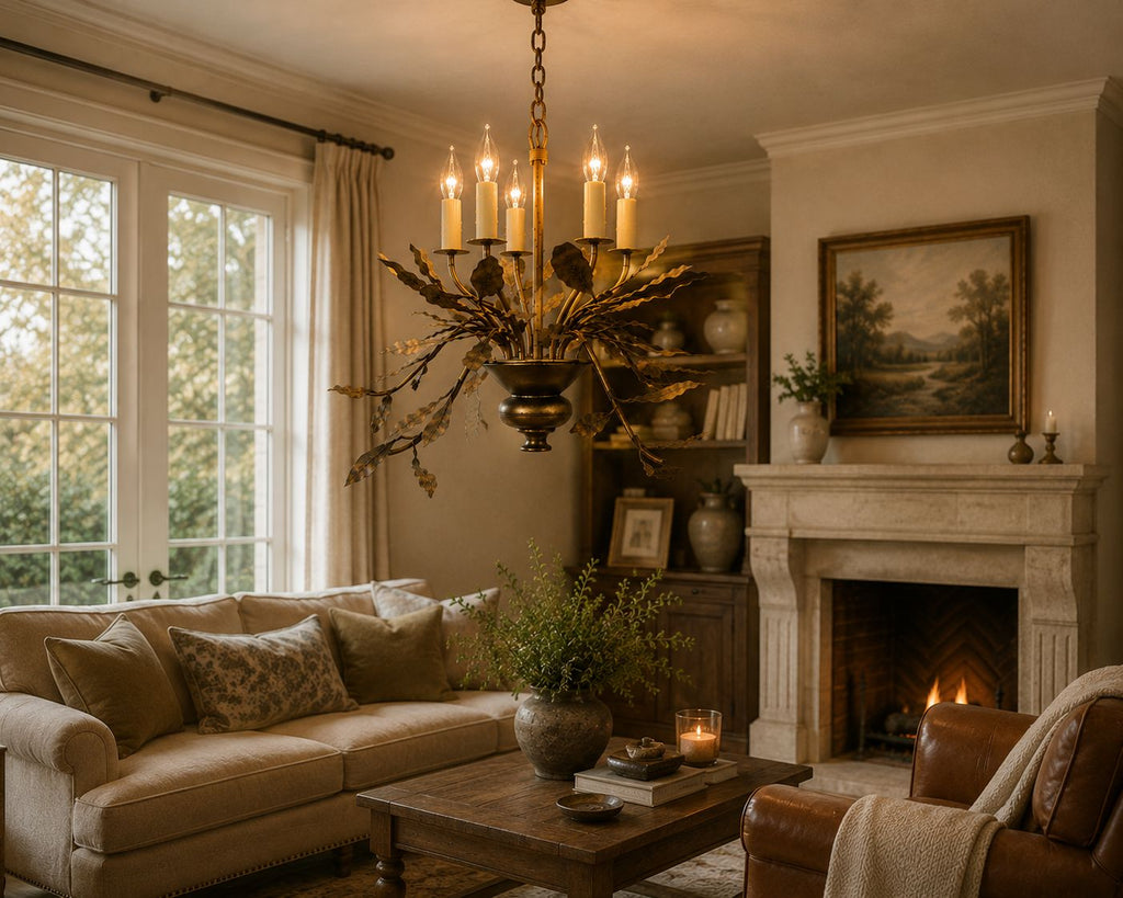 Vintage Botanical Iron Ceiling Light by Wooden Emporium