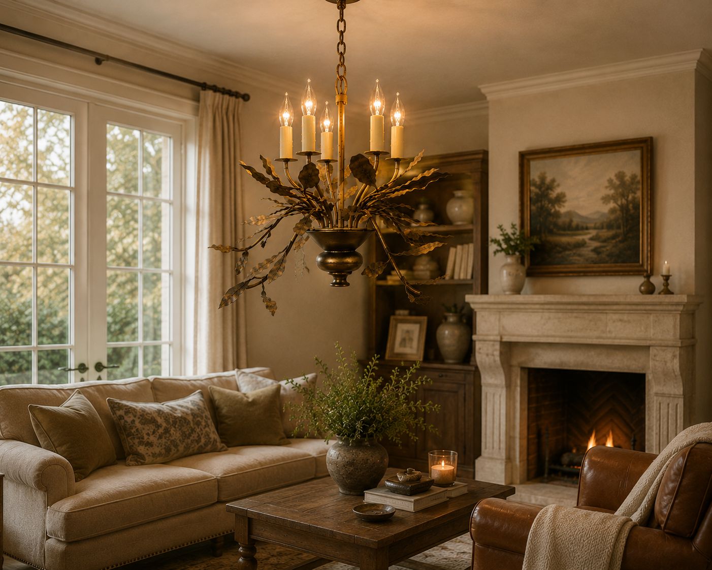 Vintage Botanical Iron Ceiling Light by Wooden Emporium