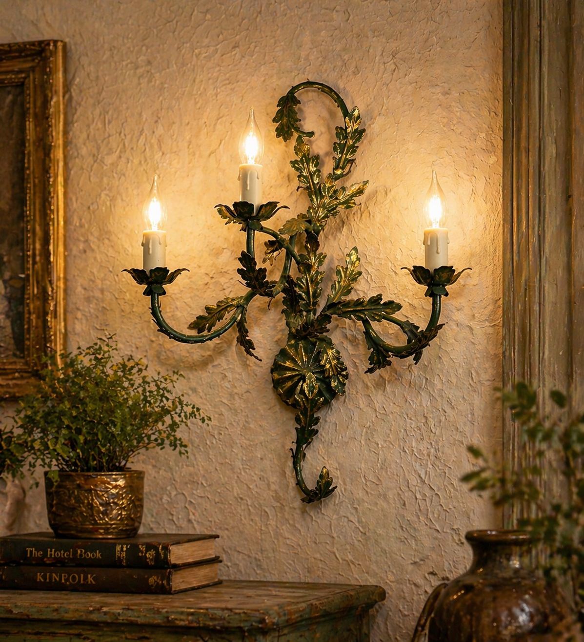 Enchanted Forest triple arm wall light