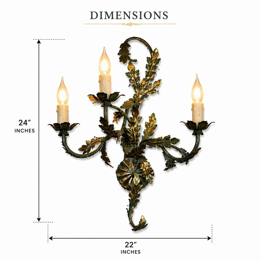 Enchanted Forest triple arm wall light