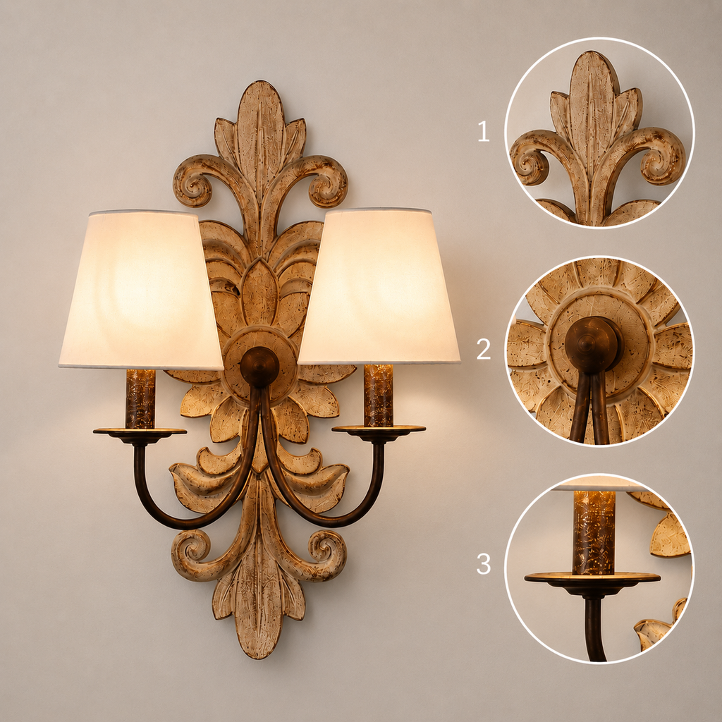 Fleur-de-Lis Wall Light, alternate angle