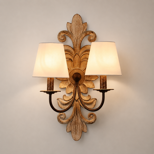 Handcrafted fleur-de-lis wall light