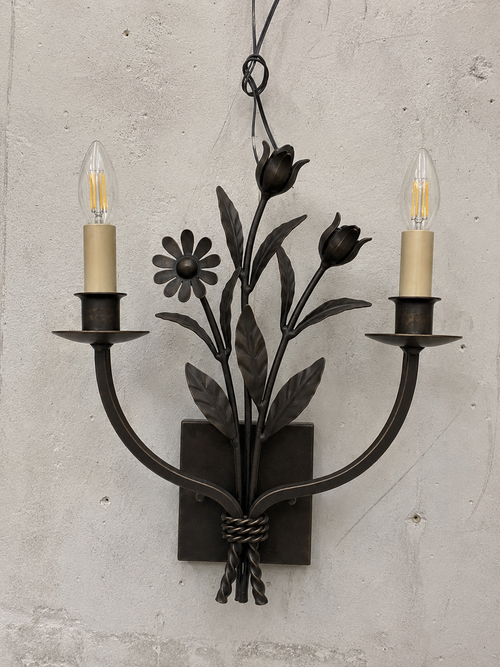 Handcrafted artique bloom hotel wall light
