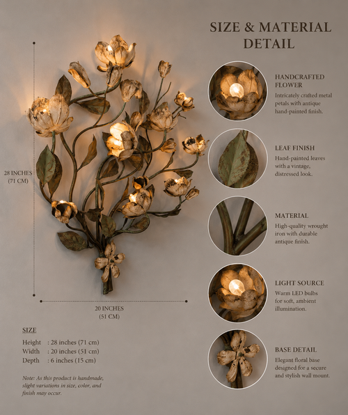 Blossom Vine Wall Light, alternate angle