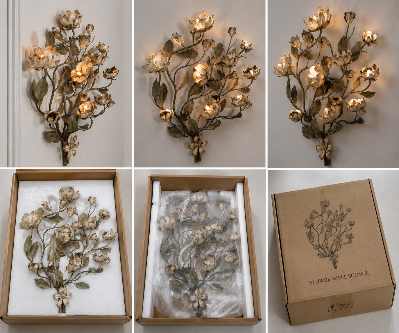 Blossom Vine Wall Light, detail view