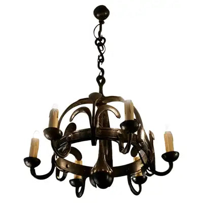 Antique Wrought Iron Chandelier