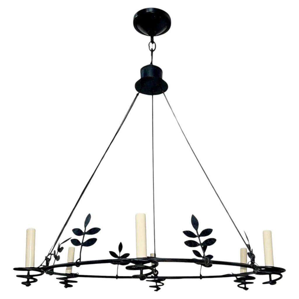 Wrought Iron Swedish Chandelier