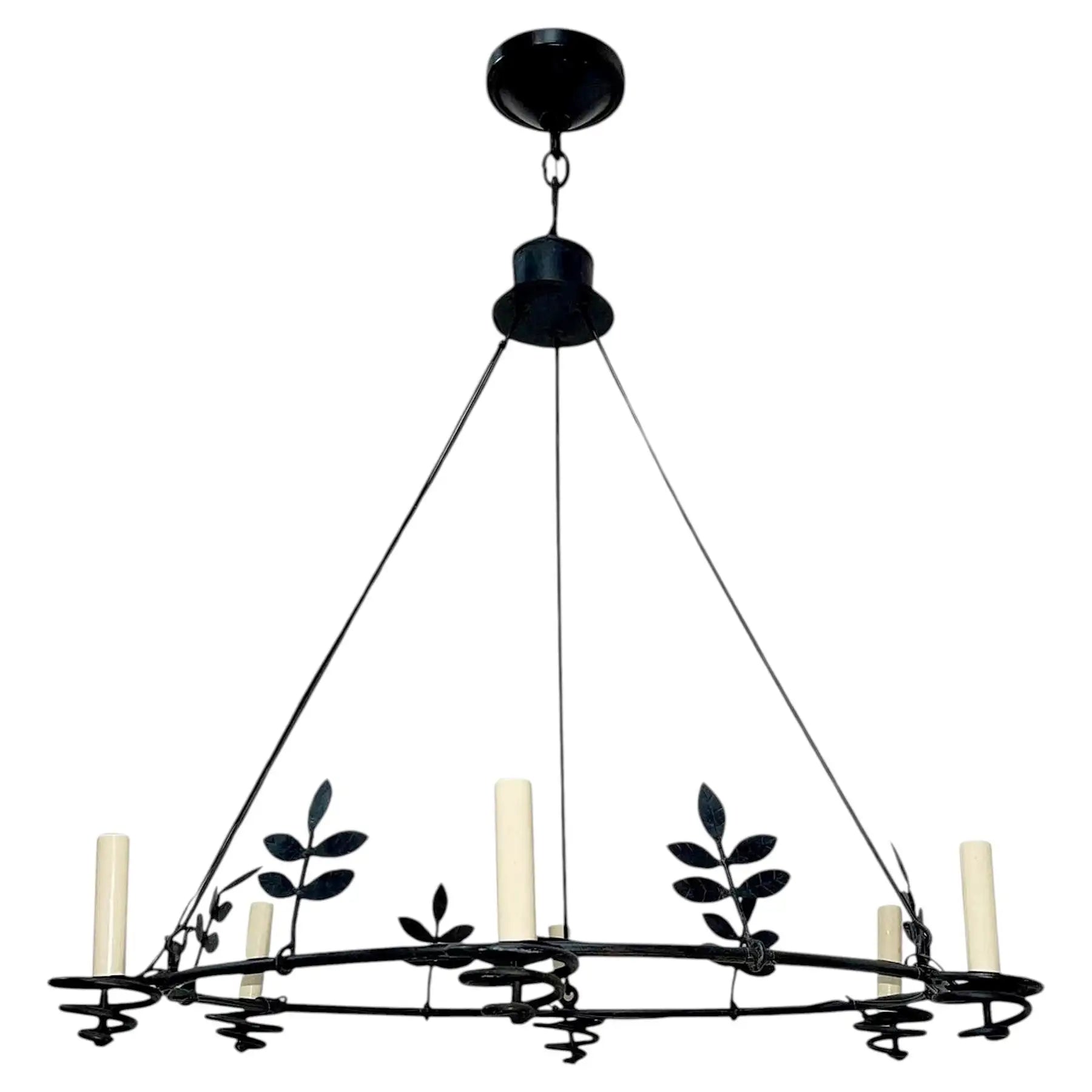 Wrought Iron Swedish Chandelier