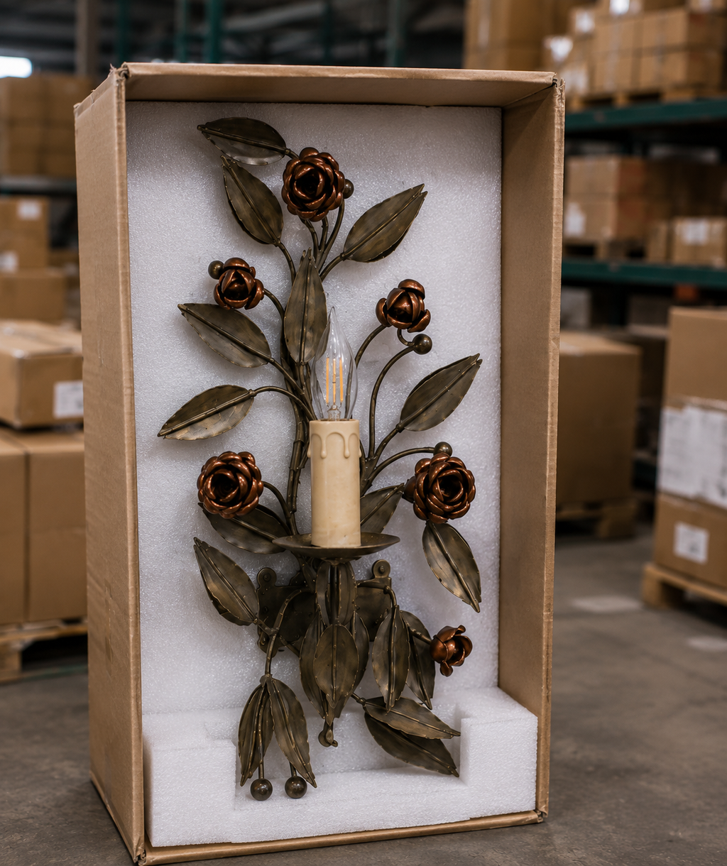 Floral Charm Wall Sconce, detail view