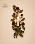 Handcrafted floral charm wall sconce