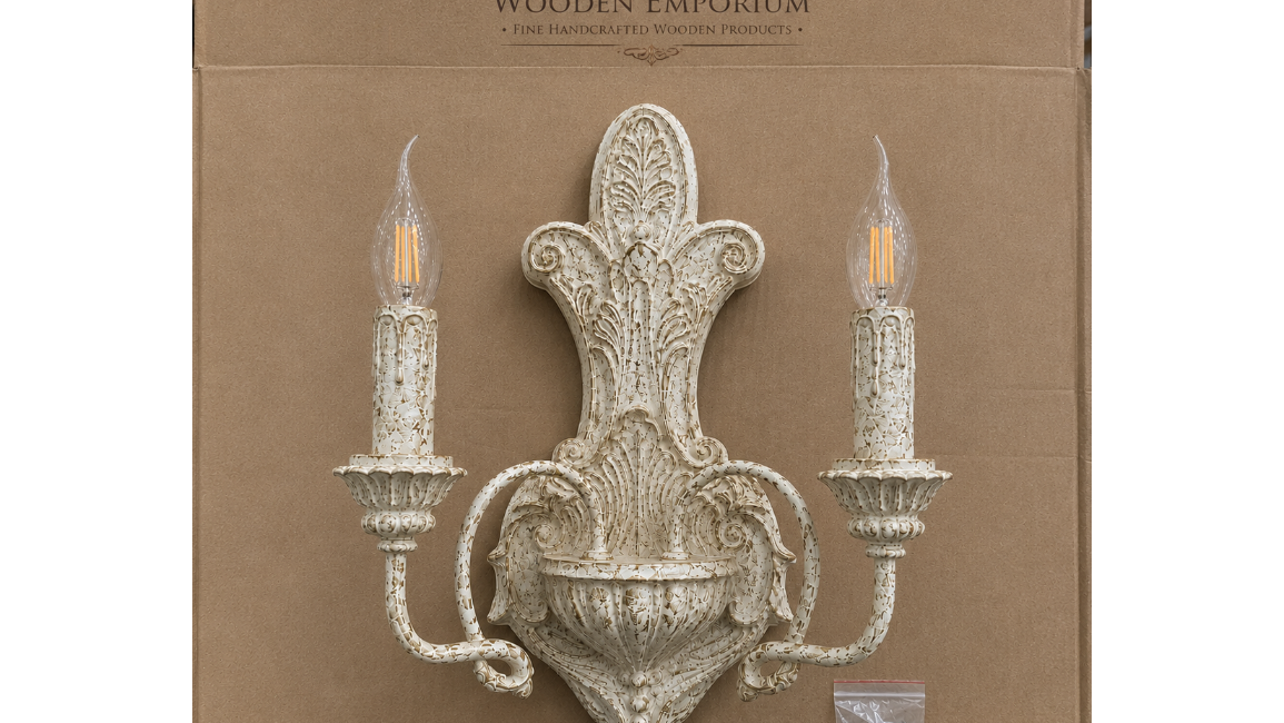 French Manor Double Arm Sconce, close-up view
