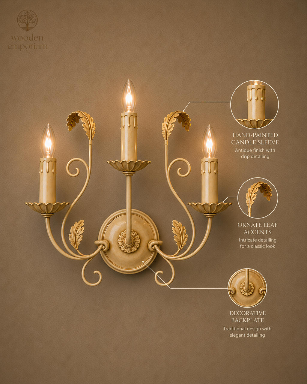 Golden Bloom Wall Sconce, alternate angle