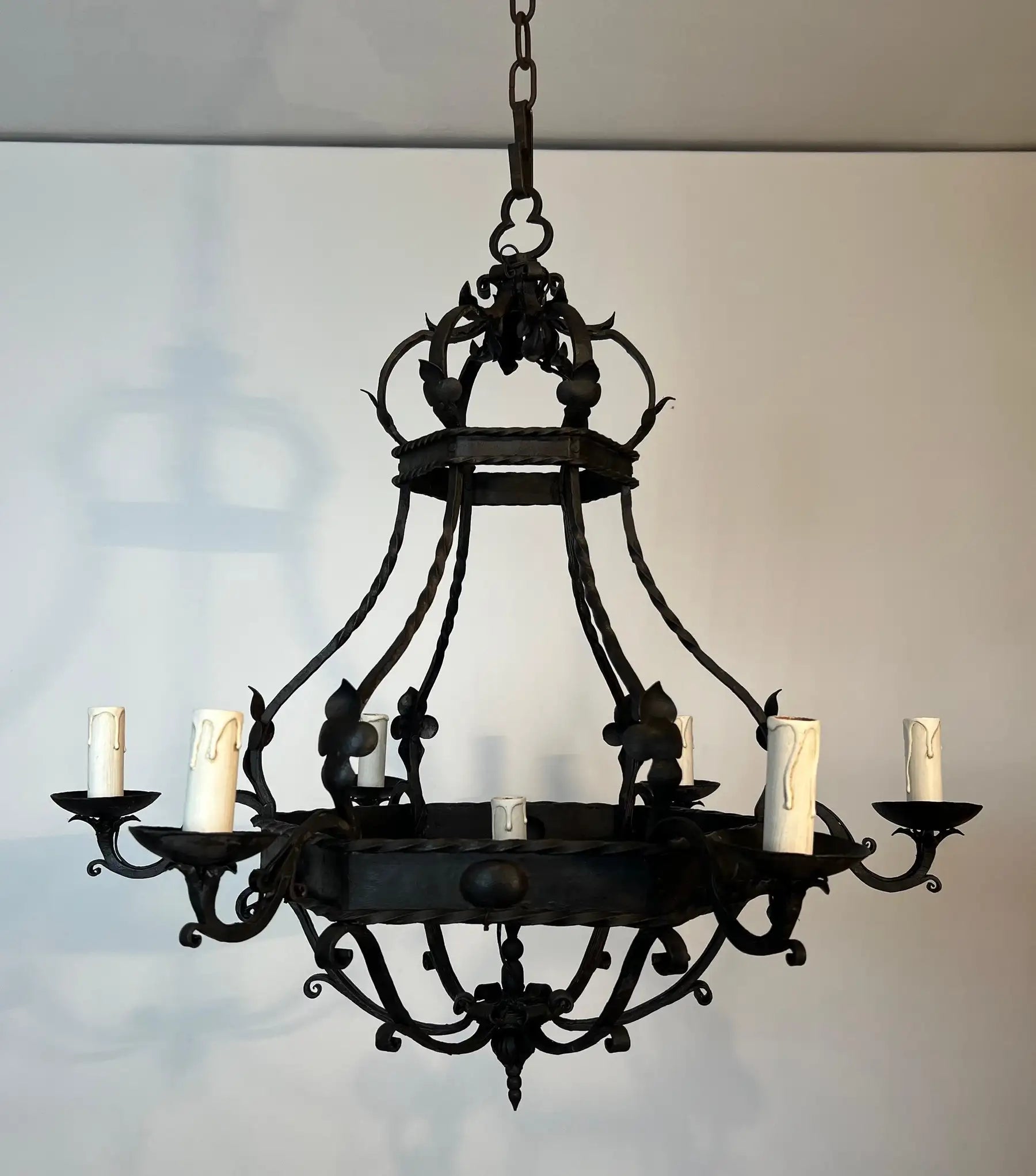 Gothic cage chandelier, alternate angle