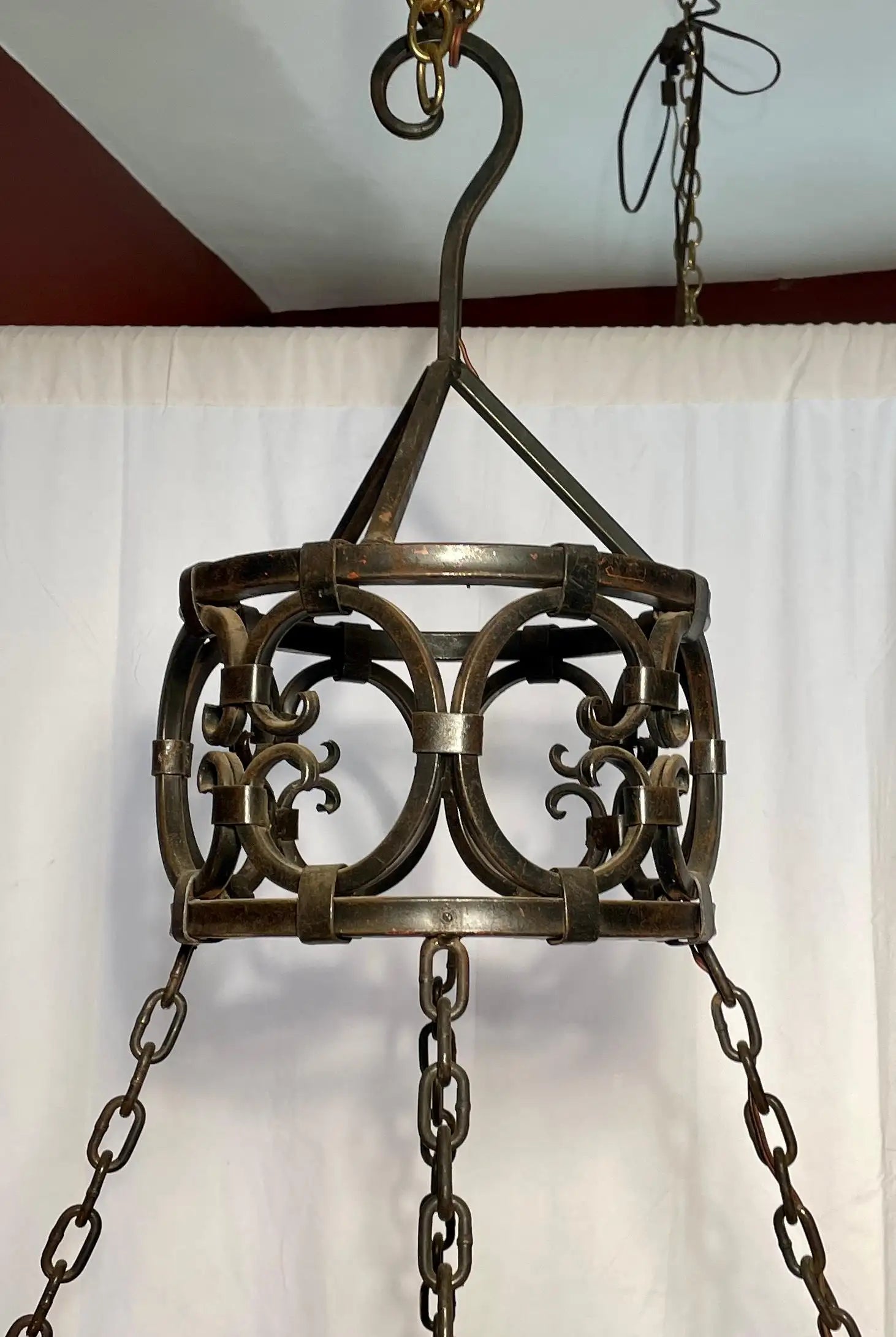 Hand-made French chandelier, alternate angle