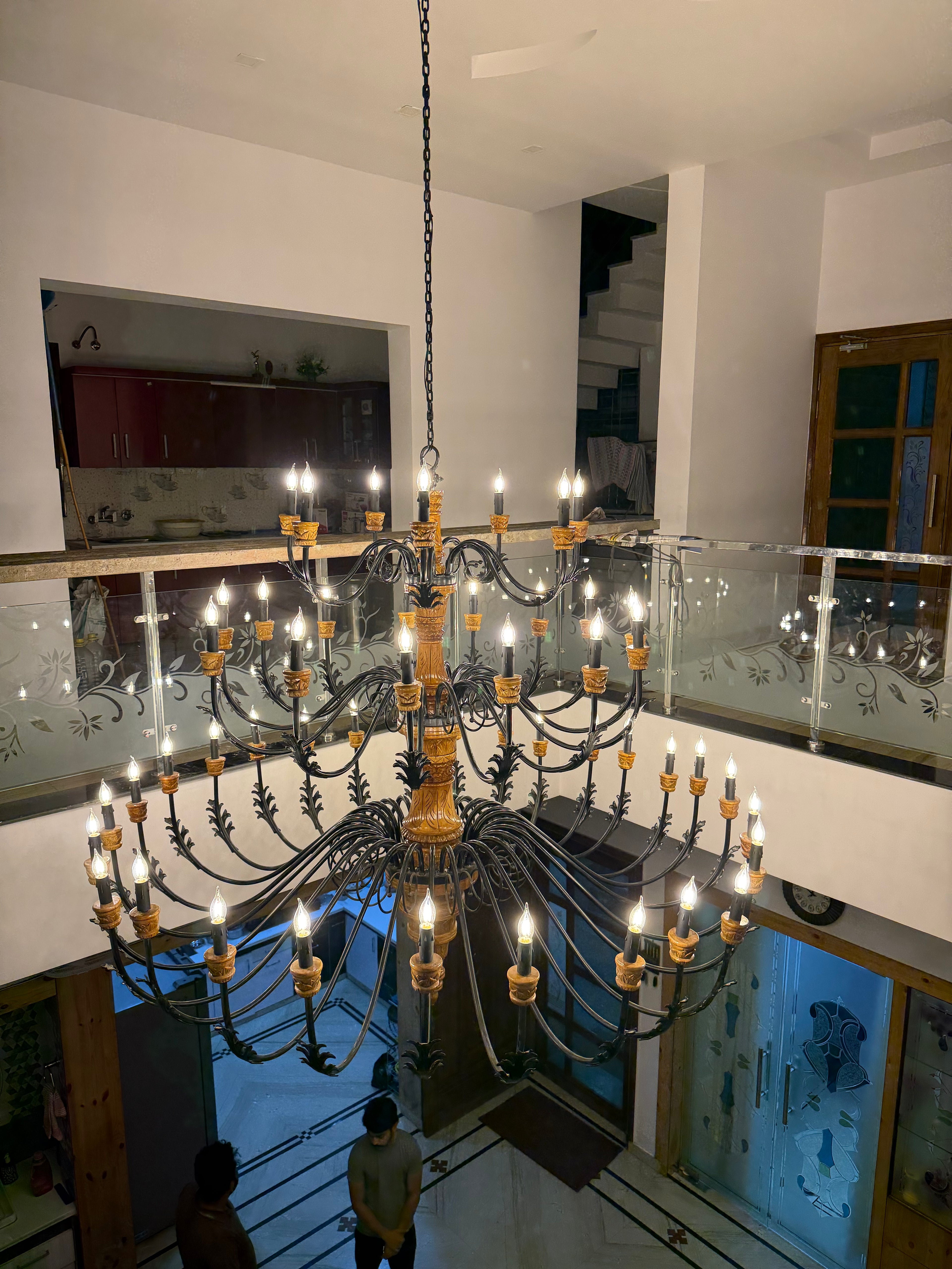 Imperial Bloom chandelier, side view