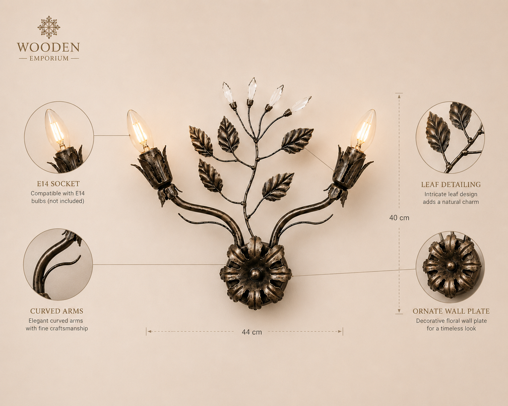 Imperial Flora Wall Light, alternate angle