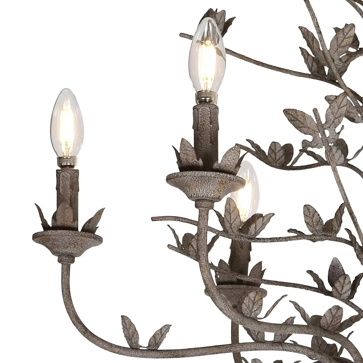 Six-arm leaf chandelier, alternate angle