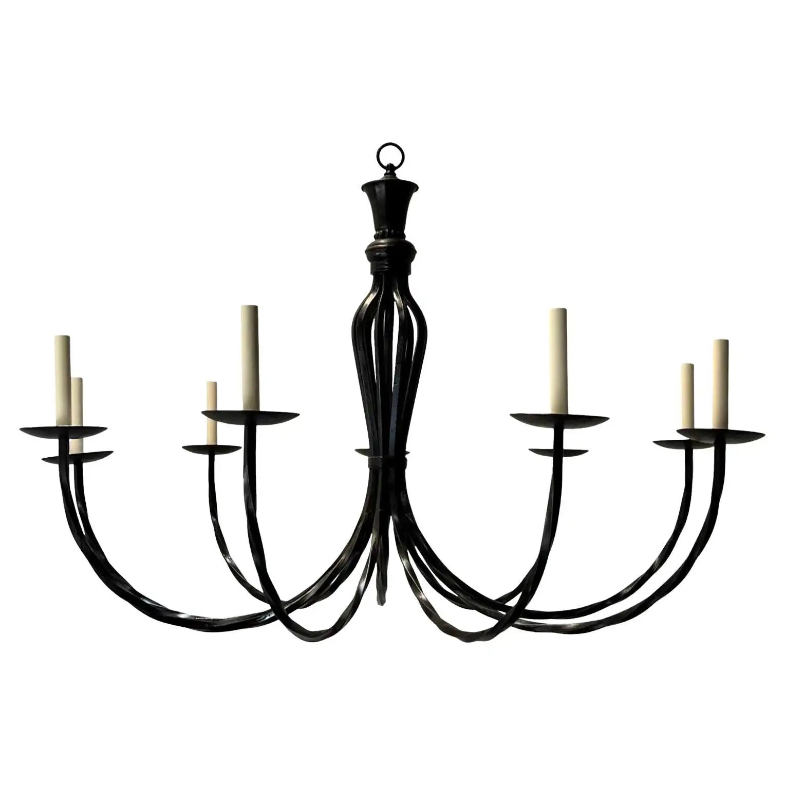Handcrafted vintage Italian-style wrought iron chandelier