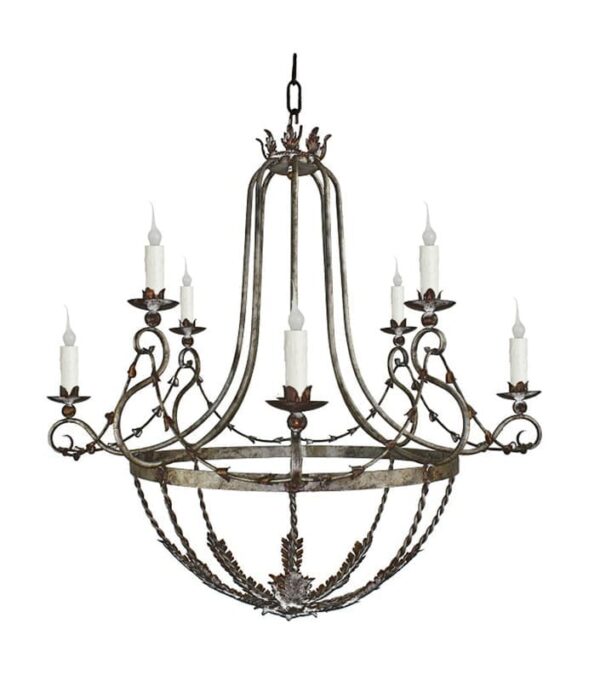 Hand Forged Iron Eight Light Chandelier - Image 3