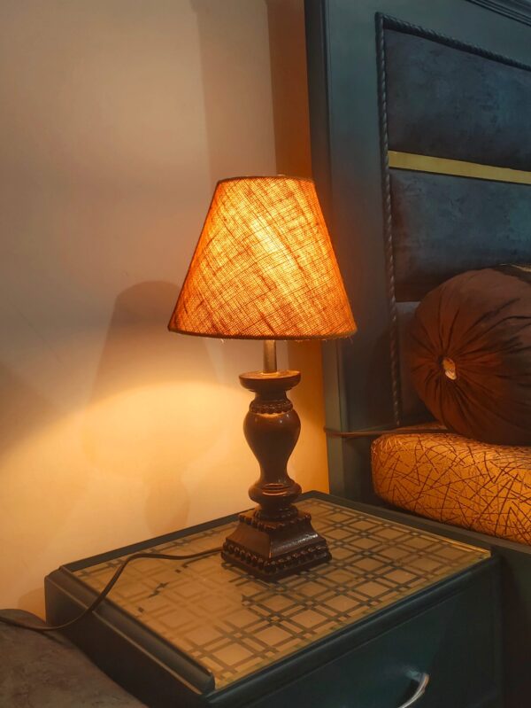 NATURAL WHITE WASH WOODEN TABLE LAMP - Image 2