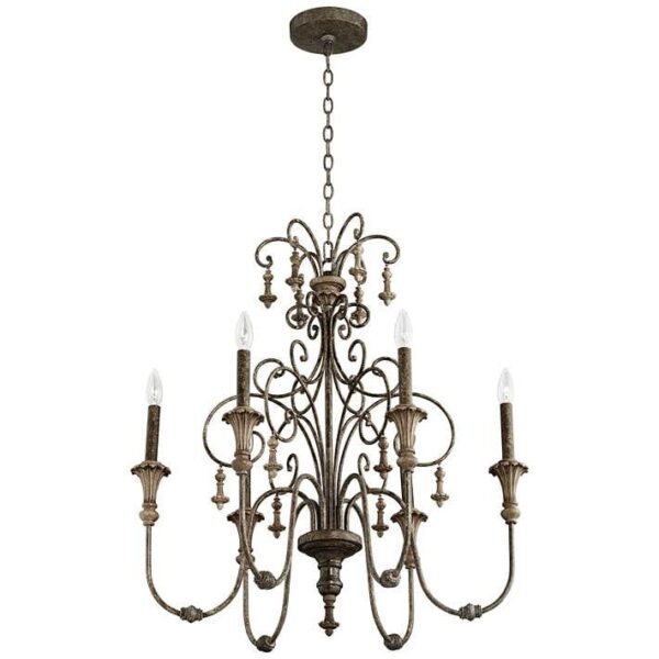 Chandelier, ETHNIC 6 LIGHT VINTAGE BEADS METAL CHANDELIER, wooden chandelier - Image 3