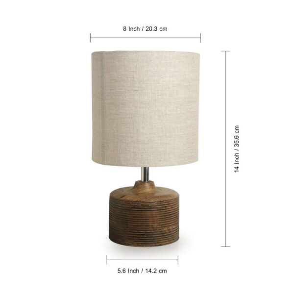 WALNUT GROOVE WOODEN TABLE LAMP - Image 3