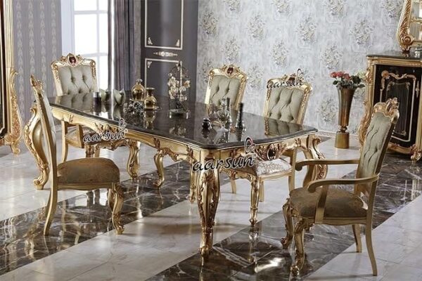 6 Seater Classic Dining Set in Royal Finish - Image 2