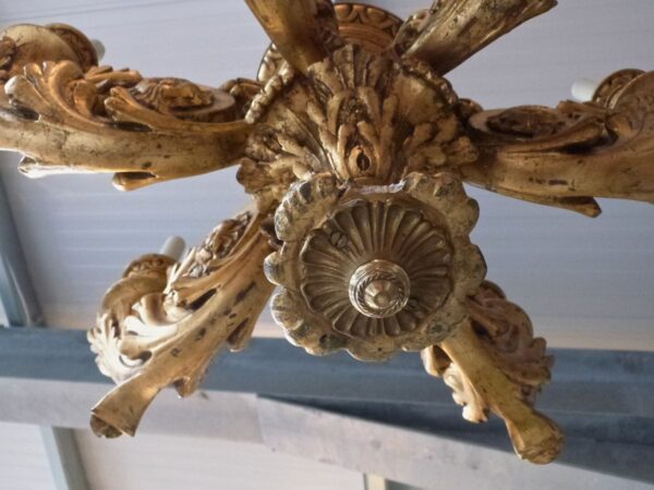 Chandelier | CARVED GILT WOOD 6 BRANCH CHANDELIER - Image 2