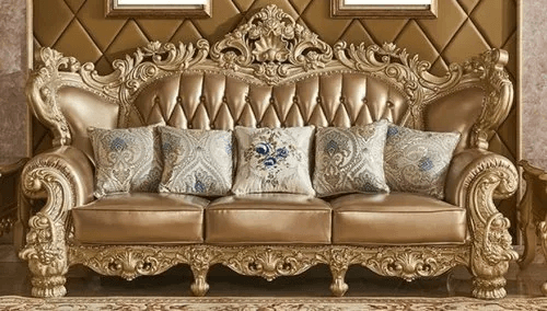 Teak Wood Luxury Carved 6 Seater Sofa Set