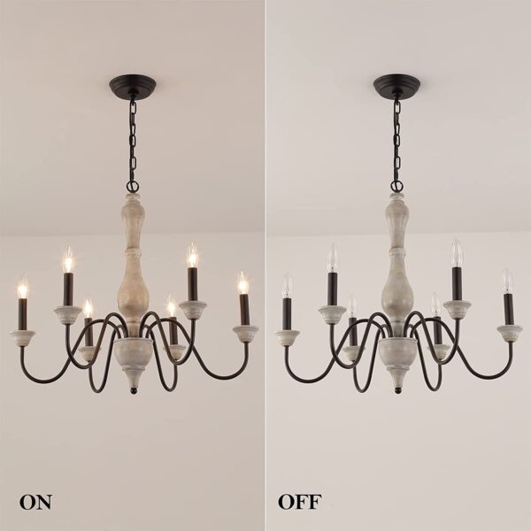 Chandelier | DISTRESS TEXTURE 4 LIGHT FARMHOUSE ANTIQUE CHANDELIER - Image 4