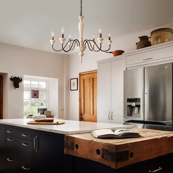 Chandelier | DISTRESS TEXTURE 4 LIGHT FARMHOUSE ANTIQUE CHANDELIER