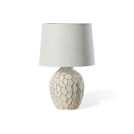 WHITE CARVED TABLE LAMP