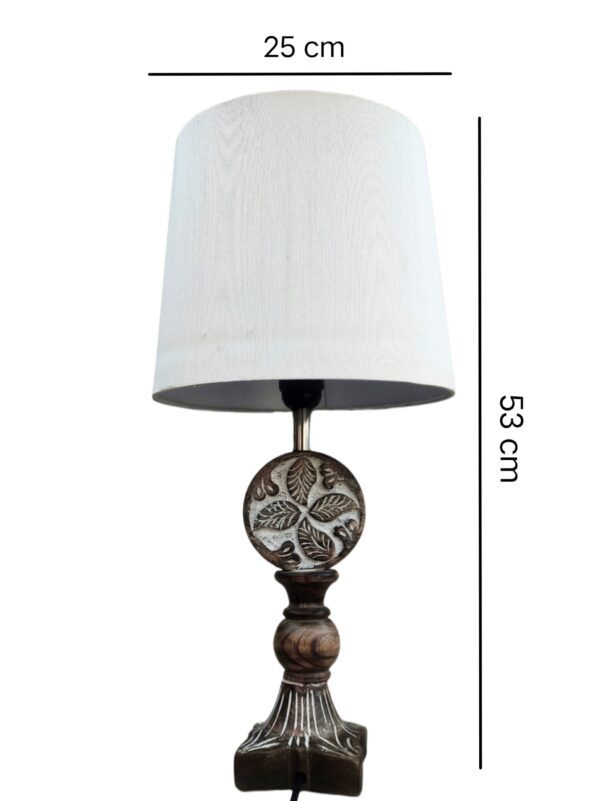NATURAL HANDCARVED WOODEN TABLE LAMP - Image 2
