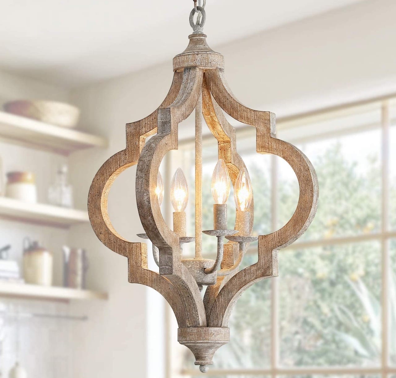 Chandelier | DISTRESS TEXTURE 4 LIGHT FARMHOUSE ANTIQUE