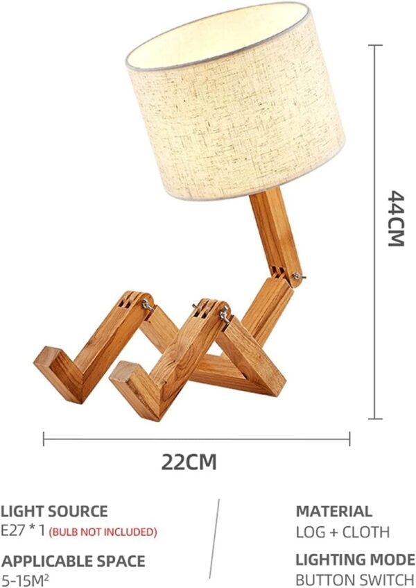 ADJUSTABLE ARM WOOD LAMP - Image 2